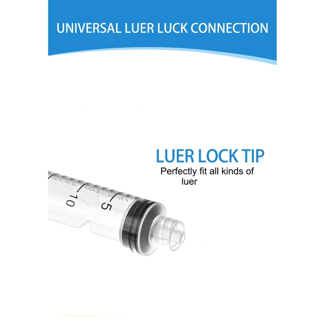 Alt view image 2 of 7 - Luer Lock Syringe 20ml - Sterile Disposable Syringes 50 Pack Without Needles Individual Sealed Packaging