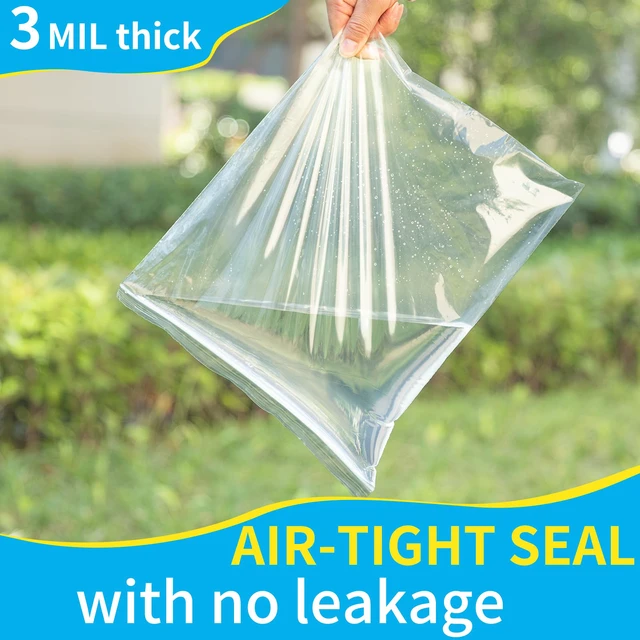 Alt view image 4 of 7 - 120 Count 13" x 15" Clear Plastic Shirt Bags, Resealable Poly Bags Large Zip Bags for T-Shirts, Pants, Clothing, Apparel, Business Shipping, Moving, Home Storage, and Gifts