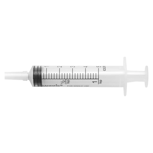 Alt view image 3 of 5 - 5ml Syringe With Cap (100 Pack) | Oral Dispenser Without Needle, Luer Slip Tip, | Individually Wrapped Medicine Dropper For Infants & Pets