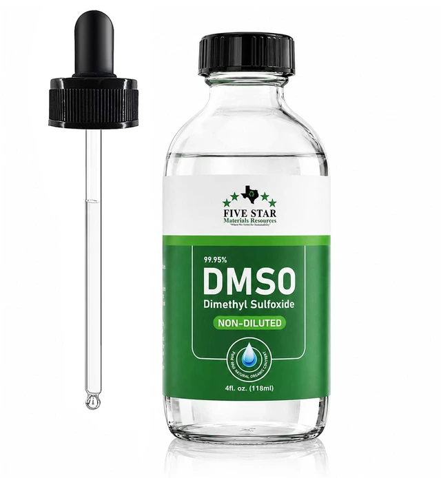 Main image of DMSO Liquid 99.95% Pure Dimethyl Sulfoxide (4 Fl Oz) 99.95% Ultra High Purity DMSO Liquid,Undiluted,Nearly Odorless Formula,Large Size Clear Glass Bottle with Precision Dropper
