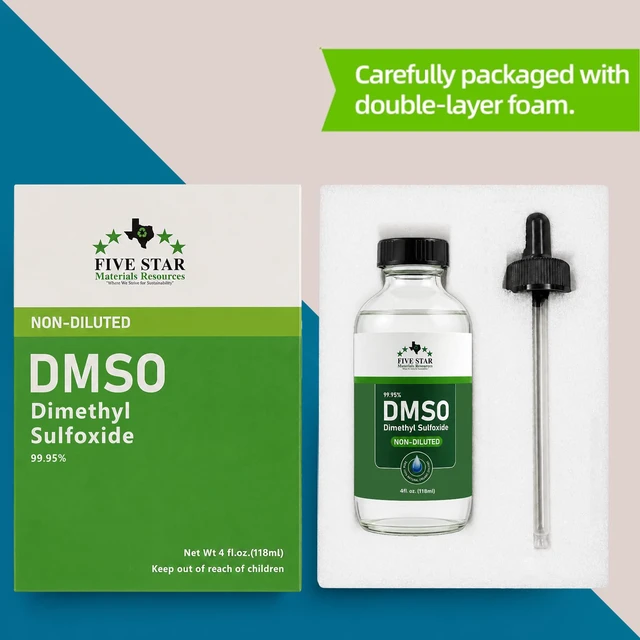 Alt view image 4 of 6 - DMSO Liquid 99.95% Pure Dimethyl Sulfoxide (4 Fl Oz) 99.95% Ultra High Purity DMSO Liquid,Undiluted,Nearly Odorless Formula,Large Size Clear Glass Bottle with Precision Dropper