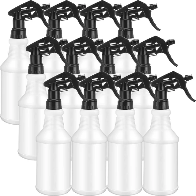 Main image of 12 Pcs 16 Oz Plastic Spray Bottles Reusable adjustable sprayers for water, cleaners, plants and household tasks; bulk pack for home or commercial use