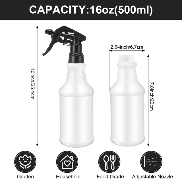 Alt view image 2 of 7 - 12 Pcs 16 Oz Plastic Spray Bottles Reusable adjustable sprayers for water, cleaners, plants and household tasks; bulk pack for home or commercial use