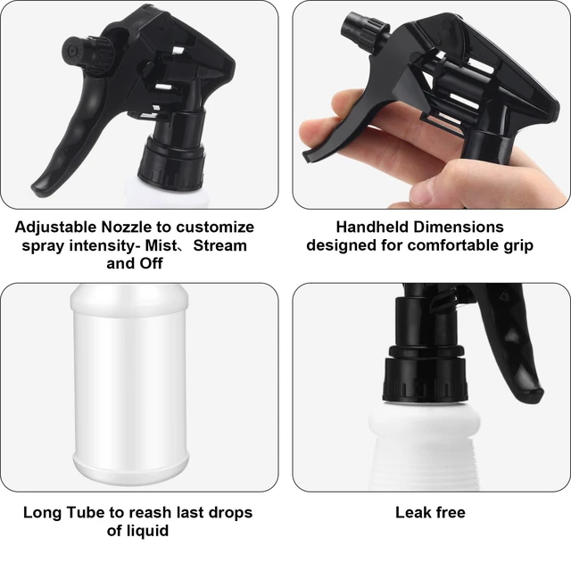 Alt view image 3 of 7 - 12 Pcs 16 Oz Plastic Spray Bottles Reusable adjustable sprayers for water, cleaners, plants and household tasks; bulk pack for home or commercial use