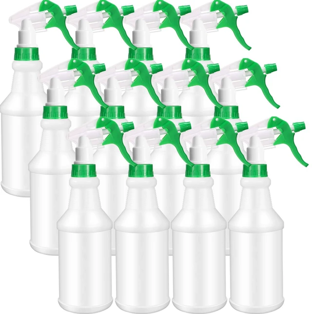 Main image of 12 Pcs 16 Oz Plastic Spray Bottles Reusable adjustable sprayers for water, cleaners, plants and household tasks; bulk pack for home or commercial use