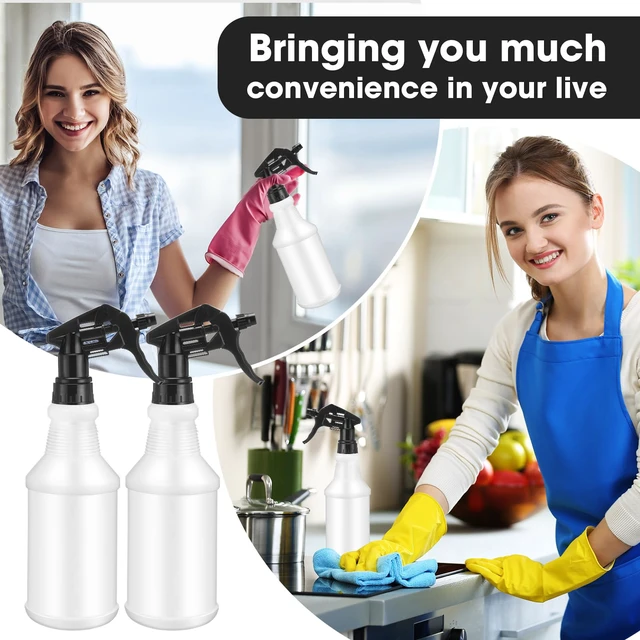 Alt view image 7 of 7 - 12 Pcs 16 Oz Plastic Spray Bottles Reusable adjustable sprayers for water, cleaners, plants and household tasks; bulk pack for home or commercial use