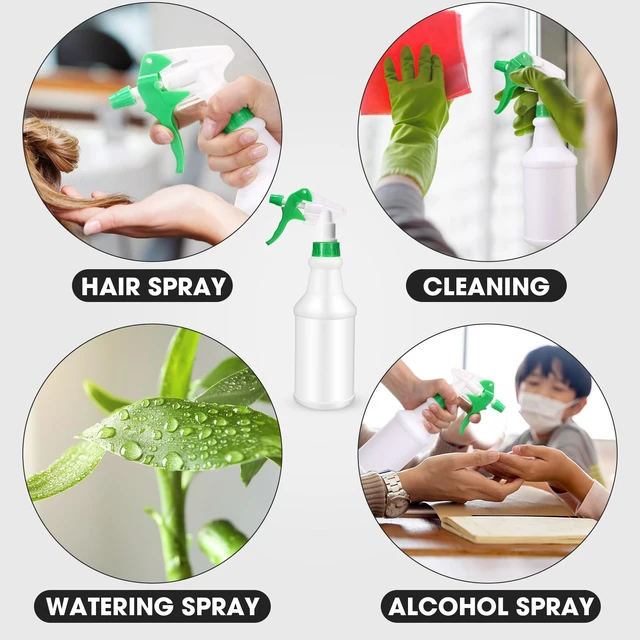 Alt view image 5 of 6 - 12 Pcs 16 Oz Plastic Spray Bottles Reusable adjustable sprayers for water, cleaners, plants and household tasks; bulk pack for home or commercial use