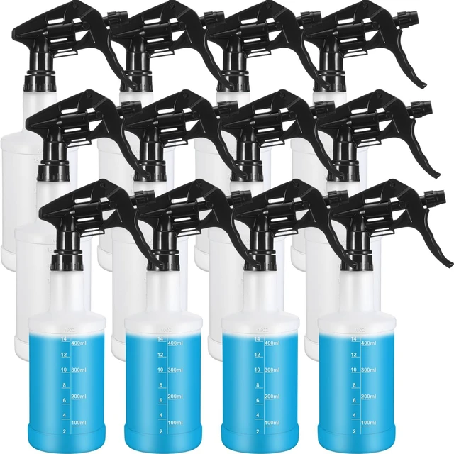 Main image of 12 Pcs 16 Oz Plastic Spray Bottles Reusable adjustable sprayers for water, cleaners, plants and household tasks; bulk pack for home or commercial use