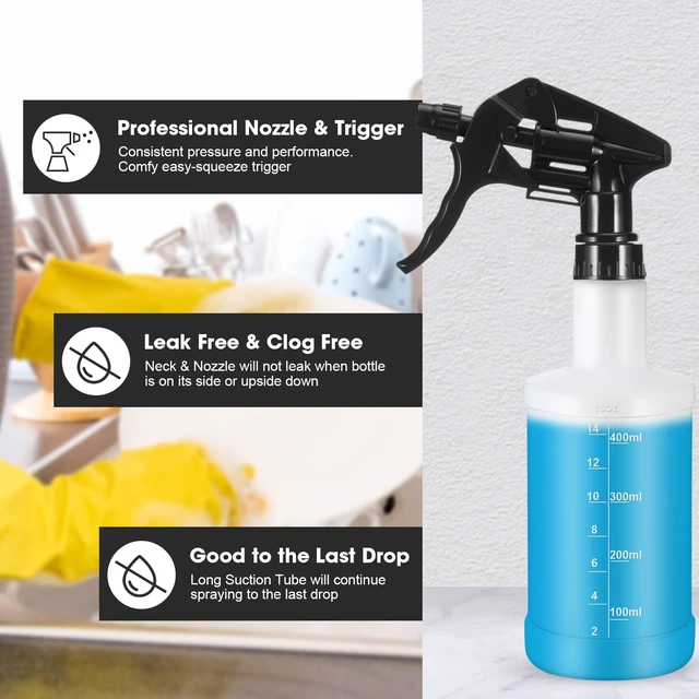 Alt view image 3 of 6 - 12 Pcs 16 Oz Plastic Spray Bottles Reusable adjustable sprayers for water, cleaners, plants and household tasks; bulk pack for home or commercial use