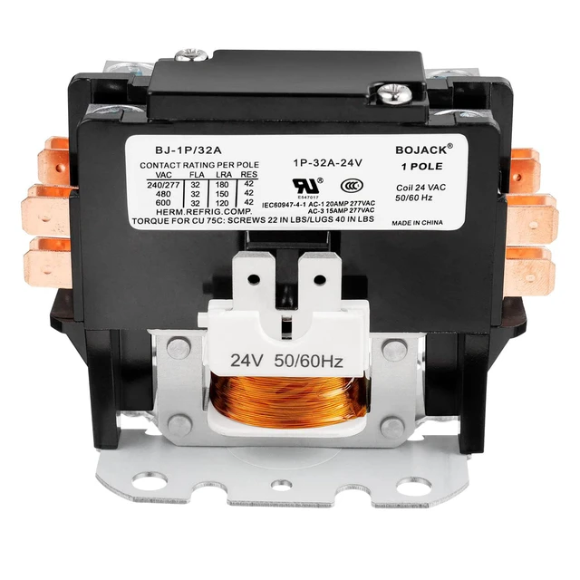 Alt view image 2 of 5 - 1 Poles FLA 32 Amp Coil 24 VAC Air Conditioner Condenser Compressor Contactor AC Definite Purpose Contactor
