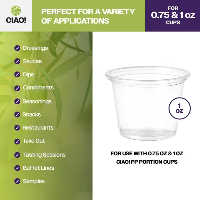 Alt view image 4 of 7 - Ultra Clear PET Portion Cup Lids.45mm Diameter, Fit For 0.75oz & 1oz Portion Cups - Case of 2,500