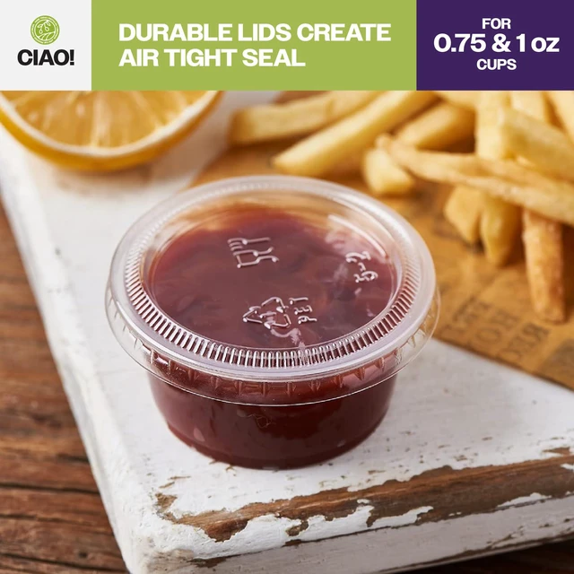 Alt view image 6 of 7 - Ultra Clear PET Portion Cup Lids.45mm Diameter, Fit For 0.75oz & 1oz Portion Cups - Case of 2,500