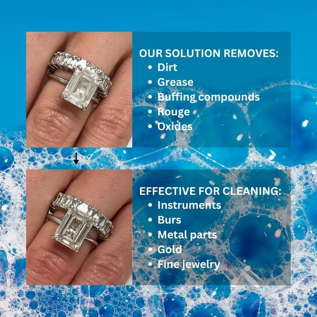 Alt view image 3 of 7 - Jewelry Cleaner Solution Concentrate | For Ultrasonic Machines | Professional Performance Cleans Rings Watches Glasses Earrings (1 Gallon)