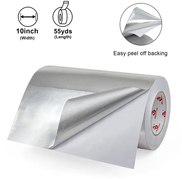 Alt view image 3 of 7 - 10 Inch Aluminum Foil Tape,Heavy Duty Metal Foil Duct Tape,10 Inch x 55 Yards,High Temperature Silver Foil Tape,Perfect for Sealing & Patching,HVAC,Air Ducts,Insulation and Metal Repair