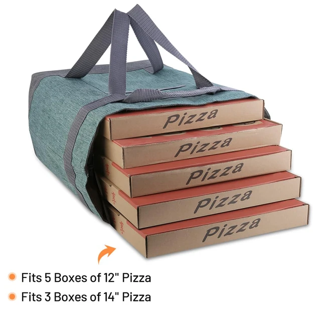 Alt view image 6 of 7 - Insulated Reusable Tote Bag for Grocery Shopping for Women/Men, Waterproof Cooler Bags for Travel/Beach/Picnic, Pizza/Food Delivery Bag to Keep Food Cold/Hot for Catering (Oxford Cloth, Green)