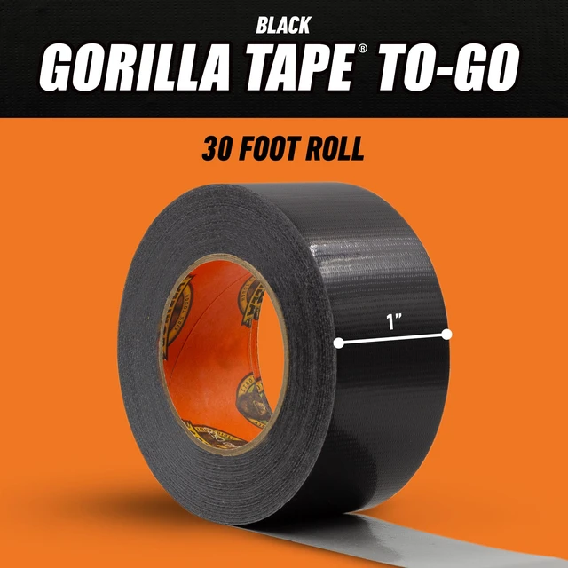 Alt view image 5 of 7 - Mini Duct Tape to-Go, 1" x 10 yd, Black, Travel Size, 2-Pack Double-Thick Adhesive, Reinforced Backing