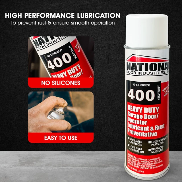 Alt view image 2 of 6 - 400-HD Heavy-Duty Garage Door Lubricant Spray Rust Preventative with Long-Lasting Hinge & Track Protection