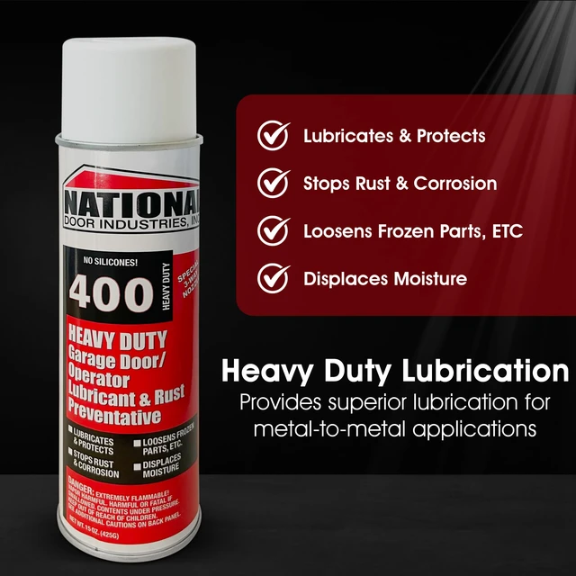 Alt view image 3 of 6 - 400-HD Heavy-Duty Garage Door Lubricant Spray Rust Preventative with Long-Lasting Hinge & Track Protection