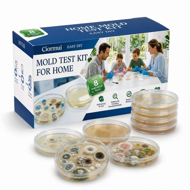 Main image of Mold Test Kit for Home, 8 Detection Tests, DIY Mold Detector for Indoor Air Quality, Home Surfaces & HVAC Systems, Fast Accurate Black Mold Testing with Identification Guide, Air Tester