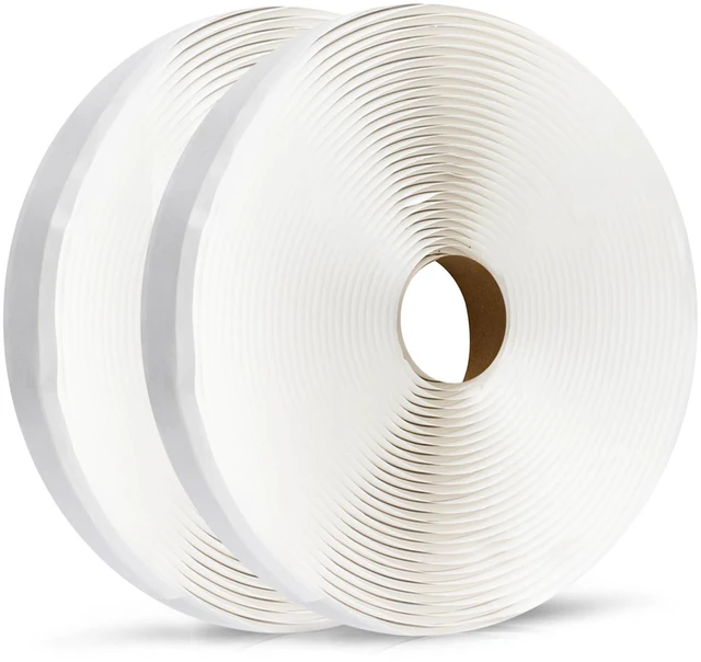 Main image of Butyl Tape 1/2 Inch x 33 Feet White 2 Pack Leak Proof Waterproof Seal Strong Adhesion, Non-Hardening, Weather Resistance, Instant Seal for RV Roof Boat Repairs, Fits Most Surfaces, Easy Install