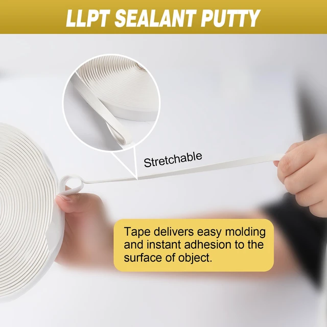 Alt view image 3 of 7 - Butyl Tape 1/2 Inch x 33 Feet White 2 Pack Leak Proof Waterproof Seal Strong Adhesion, Non-Hardening, Weather Resistance, Instant Seal for RV Roof Boat Repairs, Fits Most Surfaces, Easy Install