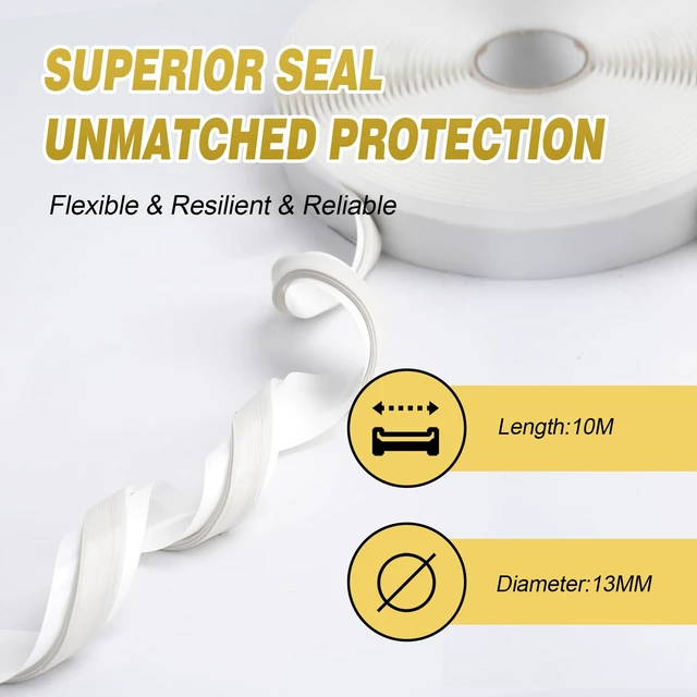 Alt view image 4 of 7 - Butyl Tape 1/2 Inch x 33 Feet White 2 Pack Leak Proof Waterproof Seal Strong Adhesion, Non-Hardening, Weather Resistance, Instant Seal for RV Roof Boat Repairs, Fits Most Surfaces, Easy Install