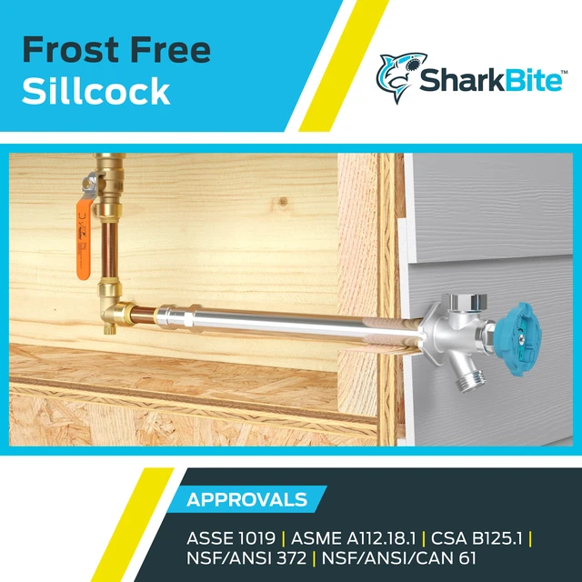 Alt view image 5 of 6 - 12 Inch Frost Free Sillcock, 1/2 x 3/4 Inch MHT, Push to Connect Brass Plumbing Fitting, PEX Pipe, Copper, CPVC, PE-RT, HDPE, 24636LF