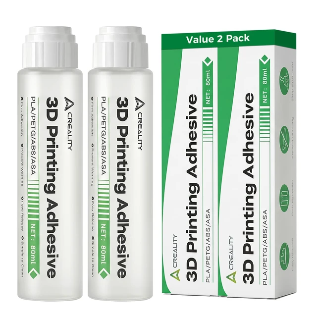 Main image of 3D Printer Adhesive Glue for Bed Adhesion 80mL Large Capacity Liquid 3D Printer Glue Anti-Warping Low Odor Easy Clean Glue for PLA PETG ABS ASA Fits All FDM 3D Printer (Pack of 2)
