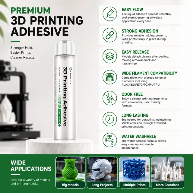Alt view image 2 of 7 - 3D Printer Adhesive Glue for Bed Adhesion 80mL Large Capacity Liquid 3D Printer Glue Anti-Warping Low Odor Easy Clean Glue for PLA PETG ABS ASA Fits All FDM 3D Printer (Pack of 2)