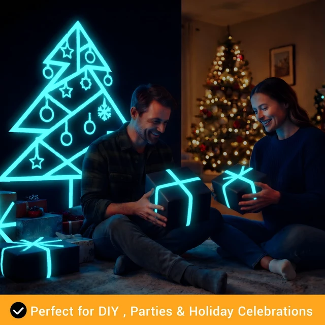 Alt view image 6 of 7 - High Brightness Glow in the Dark Tape for Safety Marking, Art Craft DIY, Halloween Deco and Party Accessories. Non-Toxic Adhesive, Waterproof Rechargeable Luminous Tape Blue-Green Light (2 in X 30 ft)