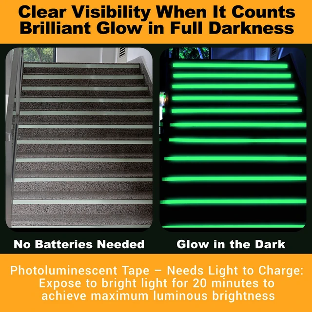 Alt view image 2 of 7 - High Brightness Glow in the Dark Tape for Safety Marking, Art Craft DIY, Halloween Deco and Party Accessories. Non-Toxic Adhesive, Waterproof Rechargeable Luminous Tape (2in X 30ft)