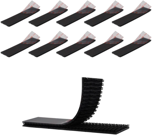 Main image of Dual Lock SJ3550 1"x 4" 10PCS Black Reclosable Fastener Heavy Duty Interlocking Tape Mushroom Shaped Sticky Hook Lock Mounting Tape for EZ Pass Holder Indoor Outdoor Use