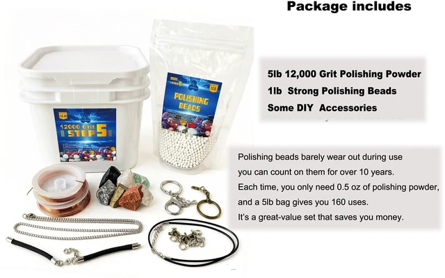 Alt view image 2 of 4 - 5 lbs Tumbler Media Grit,Polish 12000 Fine Aluminum Oxide, Step 5 for Tumbling Stones,Rock Polishing Grit Media, Works with Any Rock Tumbler