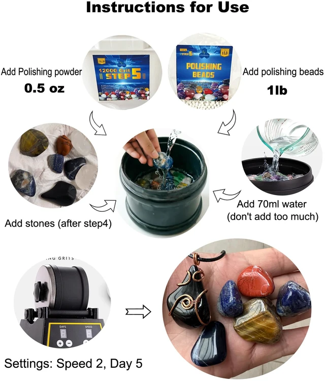Alt view image 3 of 4 - 5 lbs Tumbler Media Grit,Polish 12000 Fine Aluminum Oxide, Step 5 for Tumbling Stones,Rock Polishing Grit Media, Works with Any Rock Tumbler
