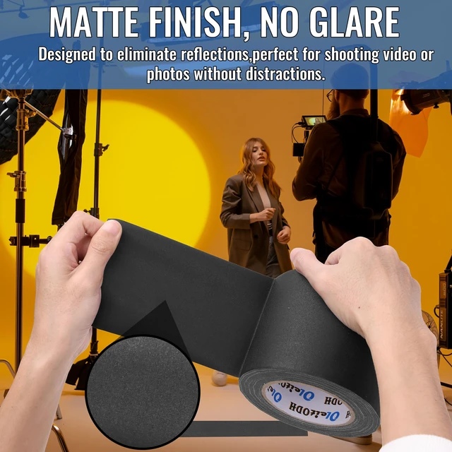 Alt view image 5 of 7 - 4 Pack Black Grade Gaffer Tape 4 Inch x 30 Yards, Floor Tape for Electrical Cords Cable Tape, Waterproof Rubber Adhesive No Residue Non-Reflective Matte Finish Gaff Tape, Multipurpose Gaffers Tape