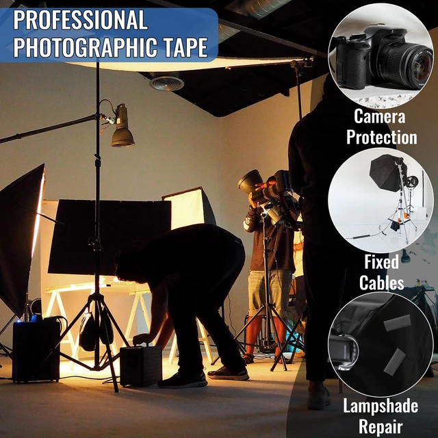 Alt view image 6 of 7 - 4 Pack Black Grade Gaffer Tape 4 Inch x 30 Yards, Floor Tape for Electrical Cords Cable Tape, Waterproof Rubber Adhesive No Residue Non-Reflective Matte Finish Gaff Tape, Multipurpose Gaffers Tape