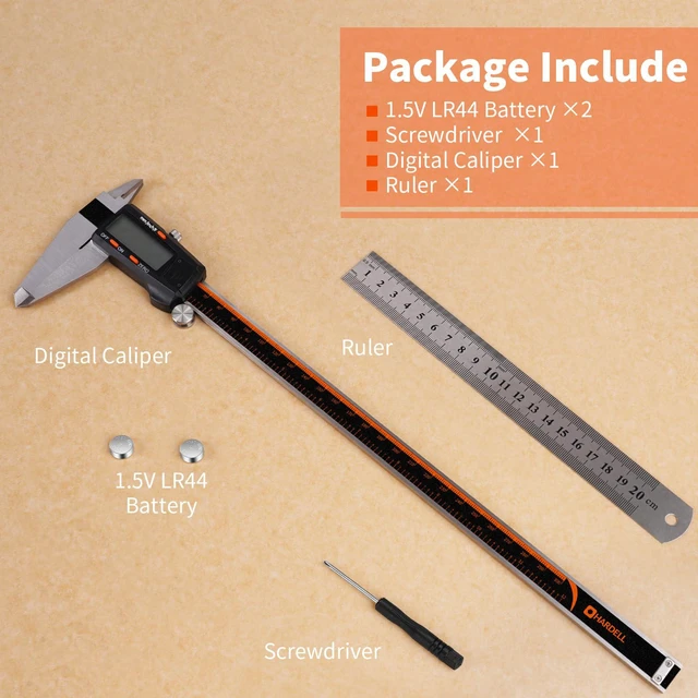 Alt view image 7 of 7 - Digital Caliper 12 Inch, Large LCD Screen Caliper Measuring Tool Auto-Off Feature Electronic Vernier Caliper, Inch/MM/Fraction,Digital Ruler for 3D Printing/Jewelers/Woodworkers