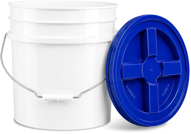 Main image of 3.5 Gallon Bucket, Food-Grade w/Lid, BPA-Free, Blue, 1 Pack Airtight Gamma Seal Screw-On Lid, Heavy-Duty 90 Mil HDPE Plastic, Food Safe and Durable Container, Bulk Storage, Made in USA