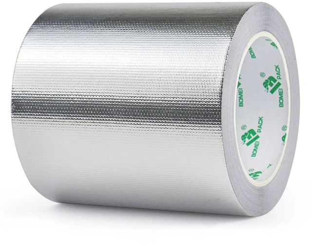 Main image of Adhesive Aluminum Foil Heat Shield Tape 1 Pack 5 inch x 66ft, Barrier Fiberglass Thermal Insulation Reflective Material High Temp Protectionn