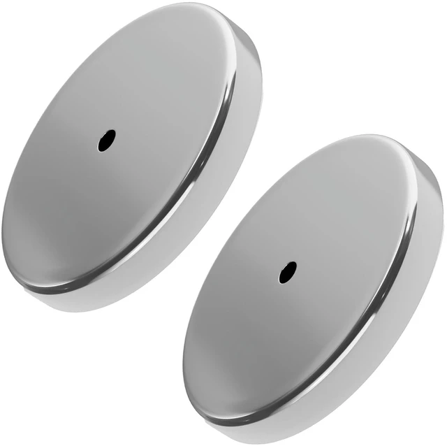 Main image of Ceramic Round Base Magnet Pack - Heavy-Duty Strong Magnets - 200 lb Pull Each - for Indoor and Outdoor Use - Chrome-Plated - 4.90" Diameter - 0.50" Hole - 0.50" Thick - 2-Pack