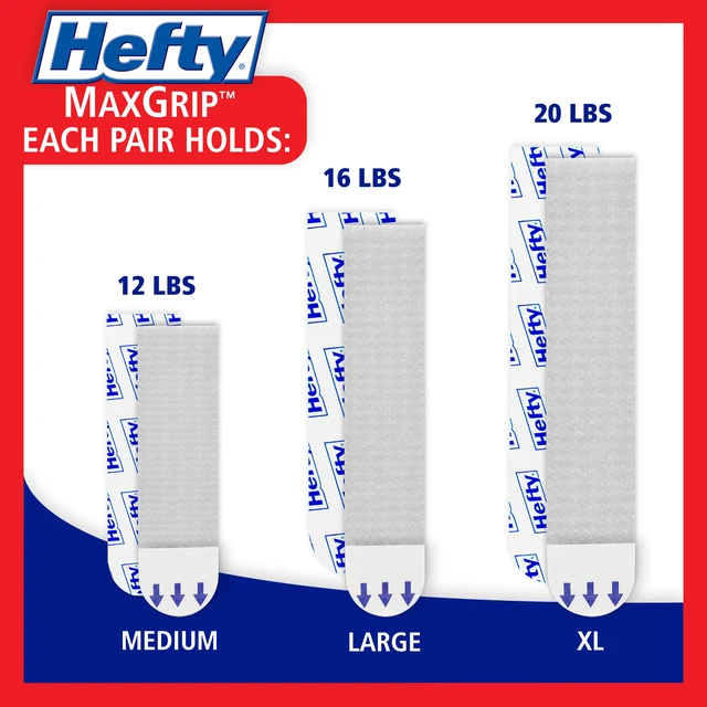 Alt view image 5 of 7 - Hefty Picture Hanging Kit - 24 Large Pairs, Holds Up to 16 Lbs | Picture Hangers & Kit for Home Decor - Picture Hanging Hardware for Superior Adhesion on Frames, No Nails