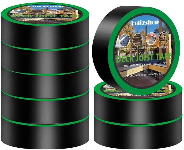 Main image of Joist Tape, 1-5/8" x 50' Deck Joist Tape, Waterproof Butyl Tape, Self-Adhesive Deck Butyl Tape, Butyl Flashing Tape,Joist Tape Decking for Protect Beams and Wood Decks (8 Rolls)