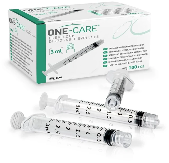 Main image of Luer-Lock Syringe, 3 mL, 100 Count, Blister-Packed Secure Luer-Lock Tip, Precise Dosing Graduation, High-Transparency Barrel, Smooth Plunger Action