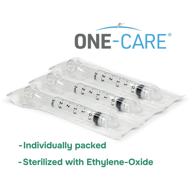 Alt view image 2 of 7 - Luer-Lock Syringe, 3 mL, 100 Count, Blister-Packed Secure Luer-Lock Tip, Precise Dosing Graduation, High-Transparency Barrel, Smooth Plunger Action