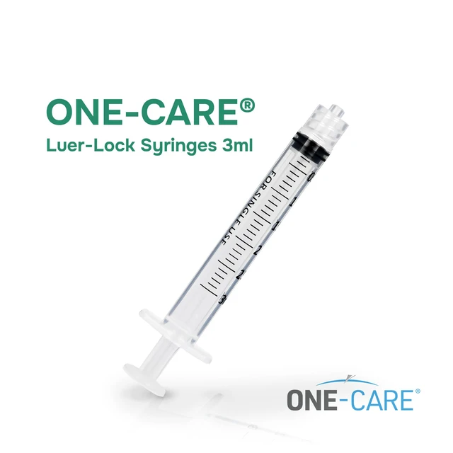 Alt view image 3 of 7 - Luer-Lock Syringe, 3 mL, 100 Count, Blister-Packed Secure Luer-Lock Tip, Precise Dosing Graduation, High-Transparency Barrel, Smooth Plunger Action