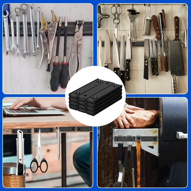 Alt view image 7 of 7 - 12 Pack Neodymium Bar Magnets 70LB Strong Rare Earth Mounting Magnet Heavy Duty Rectangular Magnet with Countersunk Hole and Steel Capsule Magnets Strips for Home Garage 2.36x0.53x0.2in
