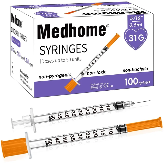 Main image of 0.5ml 31G 5/16inch Syringe, Individually Wrapped, Pack of 100
