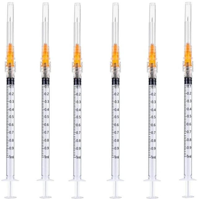 Main image of 100 Pack 1ml 25 Gauge 5/8 Inch, for Scientific Labs, Industrial Dispensing and Liquid Measuring Supplies, Individually Sealed Packaging