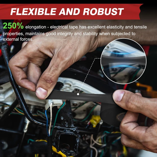 Alt view image 2 of 7 - Electrical Tape, 10 Rolls Commercial Grade PVC Electric Tape, UL/CSA Listed ¾ in x 99 ft Insulating Vinyl Tape for Electrical, Repairs, Automotive and Equipment, EC-800, Black