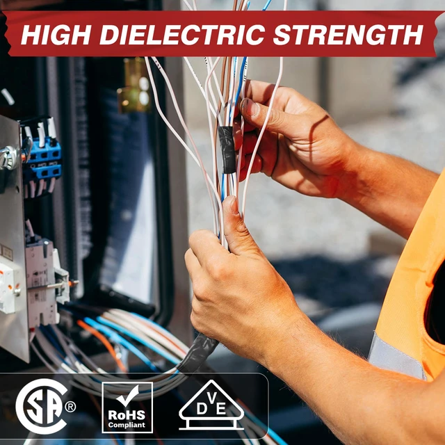 Alt view image 3 of 7 - Electrical Tape, 10 Rolls Commercial Grade PVC Electric Tape, UL/CSA Listed ¾ in x 99 ft Insulating Vinyl Tape for Electrical, Repairs, Automotive and Equipment, EC-800, Black